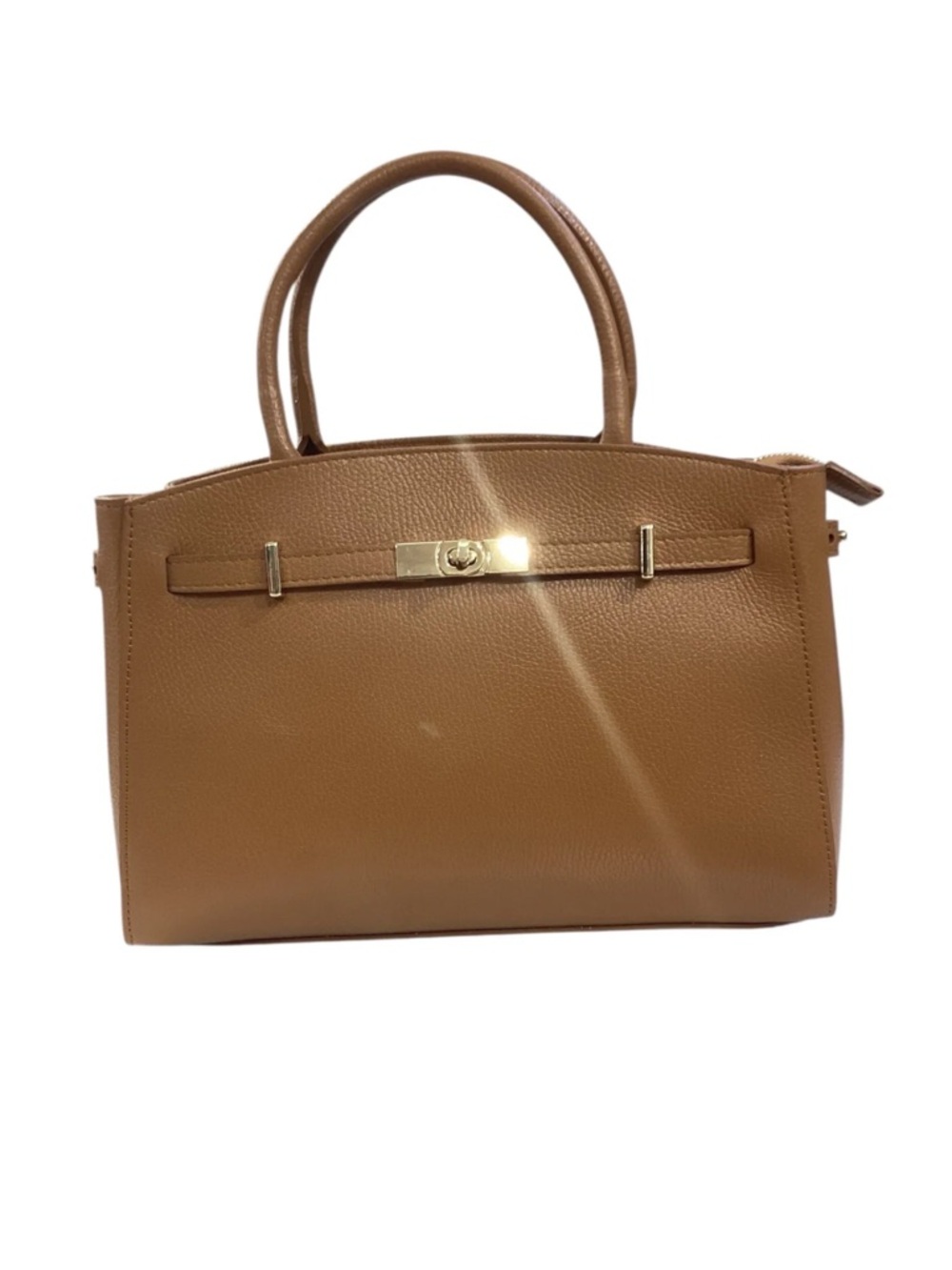 ShopEvelynne Taupe Italian Leather Satchel